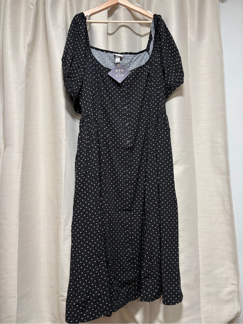 Ava & Viv Black Polka Dot Maxi Dress